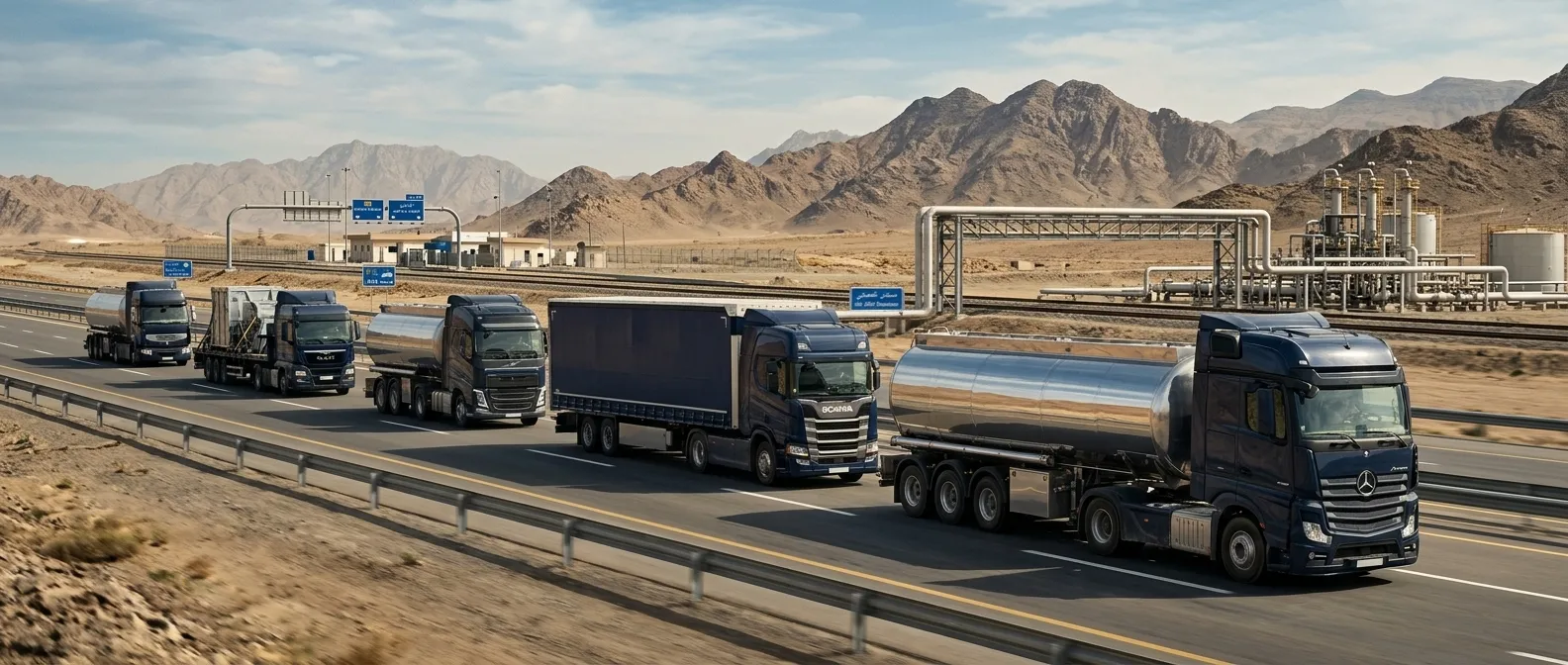 Road transportation of petroleum and industrial products from Iran