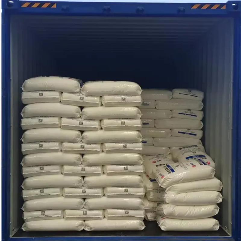 Recycled plastic granules packaged for international shipment